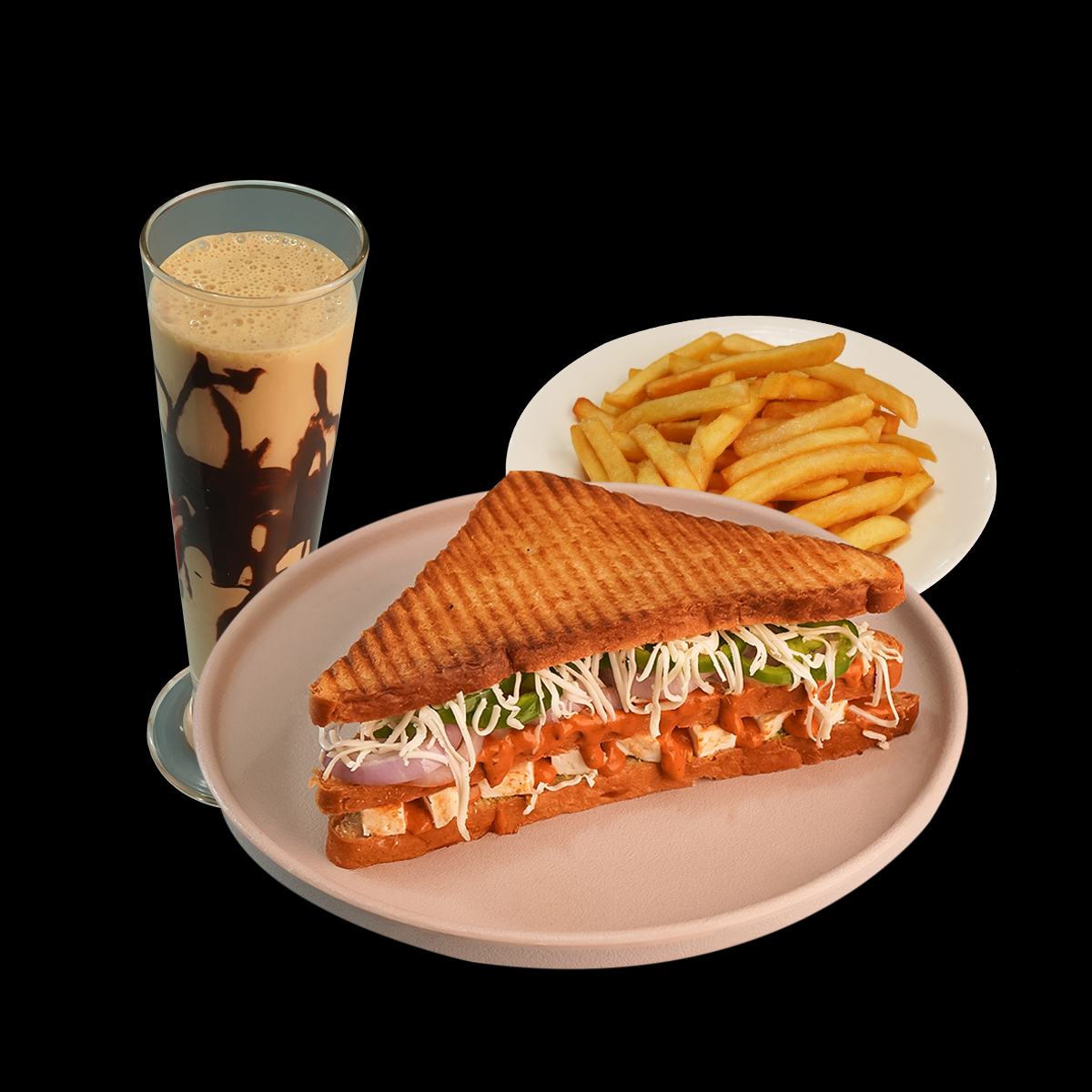 Paneer Makhani Grill Sandwich + Classic Fries + Cold Coffee