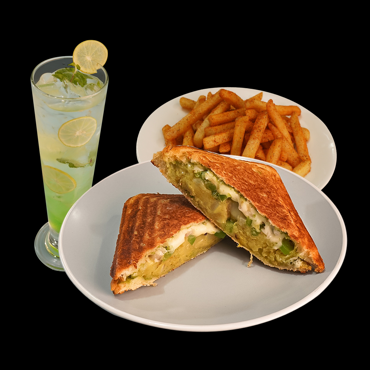Masala Cheese Toast + Peri Peri Fries + Mint Mojito